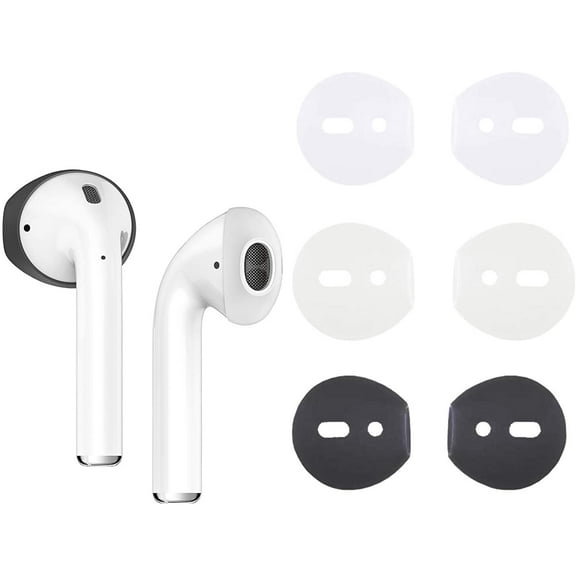{Fit in Case}Silicone Protecitve Eartips Skins and Covers Replacement Anti Slip Soft Eartips Compatible with Apple 1 & 2 or EarPods Headphones/Earphones/Earbuds (3 Pairs Mixed)