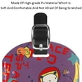thumbnail image 4 of Square 2Pack PU Leather Space Astronaut Cruise Luggage Tag with Privacy Cover and Name ID Tag for Travel Handbags Backpacks Luggage Tags, 4 of 6