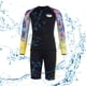 thumbnail image 2 of Traje de neopreno dividido para niños, manga larga, elástico, cómodo, con cremallera frontal, mantiene el calor. Negro 2XL, 2 of 9