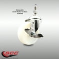 thumbnail image 2 of 4 Inch 316SS Nylon Wheel Swivel ½ Inch Threaded Stem Caster with Brake SCC, 2 of 2