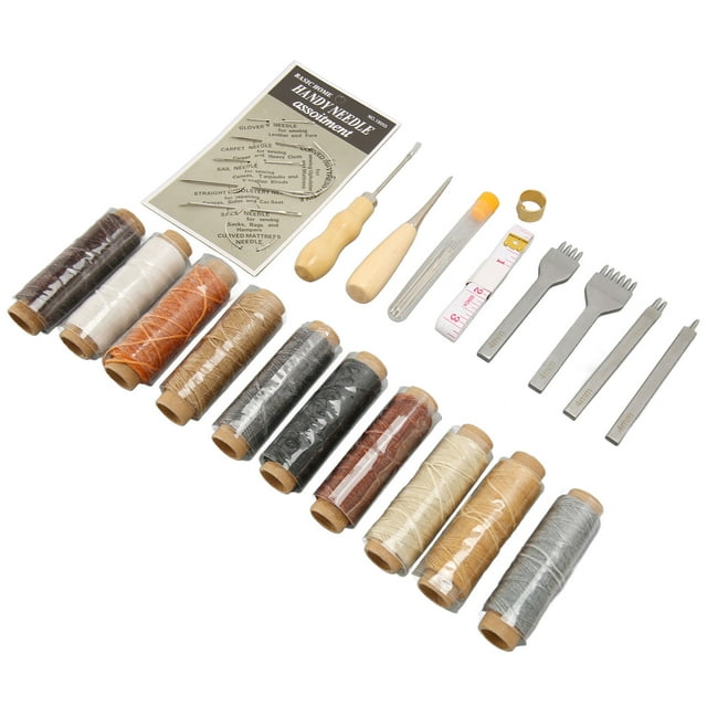 Suministros Para Trabajar Cuero, Juego De 26 Piezas Fácil De Usar, Kit De Costura De Cuero De Color Uniforme Para Tiendas De Campaña Y Alfombras