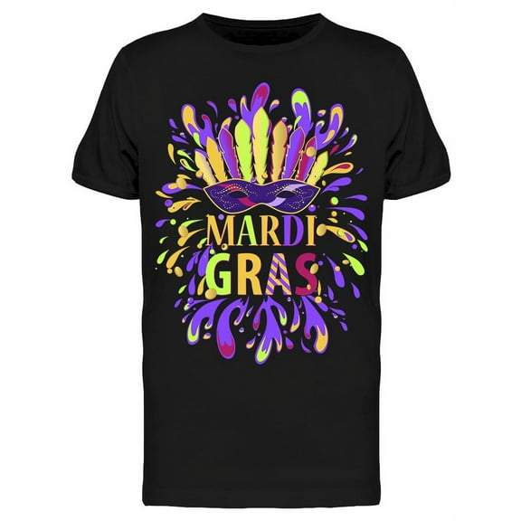 Carnival Mask W/feathers. T-Shirt Men -Image by Shutterstock, Male x-Large