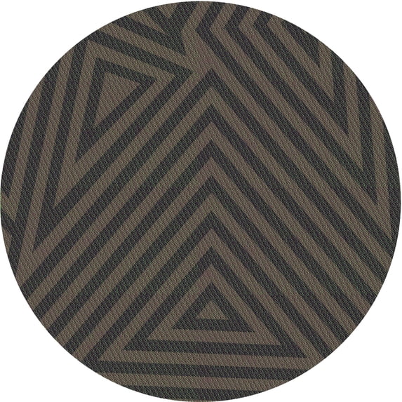 Ahgly Company Indoor Round Patterned Old Burgundy Brown Area Rugs, 4' Round