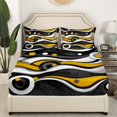 thumbnail image 3 of Erosebridal Abstract Stripes Full Sheet Sets,Geometric Circle Bedding Full Size,Breathable Bed Sheets Set Full Size,Lines Decor,4pcs, 3 of 7