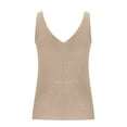 thumbnail image 6 of womens Summer Knit Tank Tops V Neck Sleeveless Sweater Casual Trendy Tshirts Sheer Basic Cami Tops Vest Shirt Blouses, 6 of 7