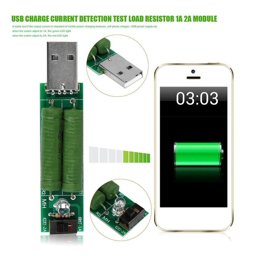 USB Charge Current Detection Test Load Resistor 1A 2A Module With