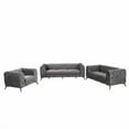 thumbnail image 2 of Modern 3-Piece Sofa Sets with Sturdy Metal Legs,Velvet Upholstered Couches Sets Including Three Seat Sofa, Loveseat and Single Chair for Living Room Furniture Set,Gray, 2 of 7