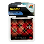 Scotch Restickable Dots, Clear, 7/8 in x 7/8 in, 18 Dots/Pack