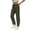 Army Green, variant on EDFBUYKRS Female Women Pants Casual Womens Pants for Work Fall Women's Solid Linen Casual Pants with Drawstring Elastic Waist Slim Fit Tapered Long Trousers L