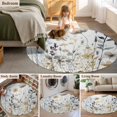 thumbnail image 5 of Round Rugs 5Ft, Rustic Flowers Round Area Rug Washable Indoor Throw Carpet, Watercolor Botanical Floral Herbs Plants Soft Non Slip Circle Rug for Cabinet Bathroom Home Decor Aesthetic, 5 of 8