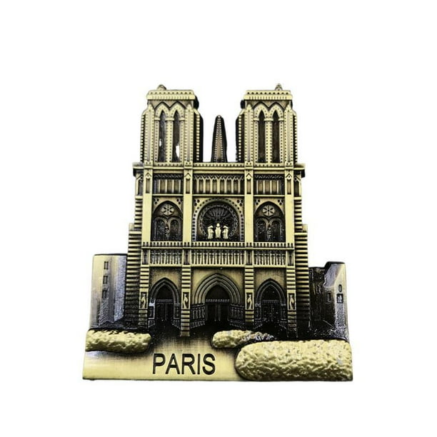 Imán de metal 3D para nevera, París, Francia, Notre Dame, con forma de gato, recuerdo