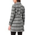thumbnail image 3 of INSPIRE CHIC Plaid Pea Coat for Women's Single Breasted Vintage Winter Overcoat Trench Outerwear XL White, 3 of 6