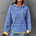 thumbnail image 2 of LYXSSBYX Hoodies for Women Pullover Women'S 2024 Winter Hooded Sweatshirt Loose Casual Striped Print Round Neck Hooded Long Sleeve Sweatshirt, 2 of 5
