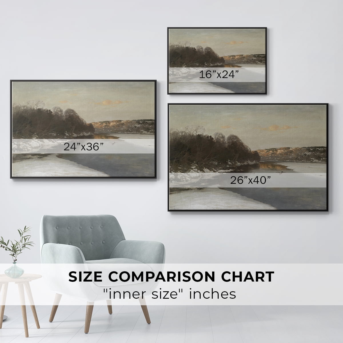 Vintage Landscape-CCLXXXIII By Wexford Home Framed in Black Wood Gallery Wrapped Canvas 25 in. x 37 in.