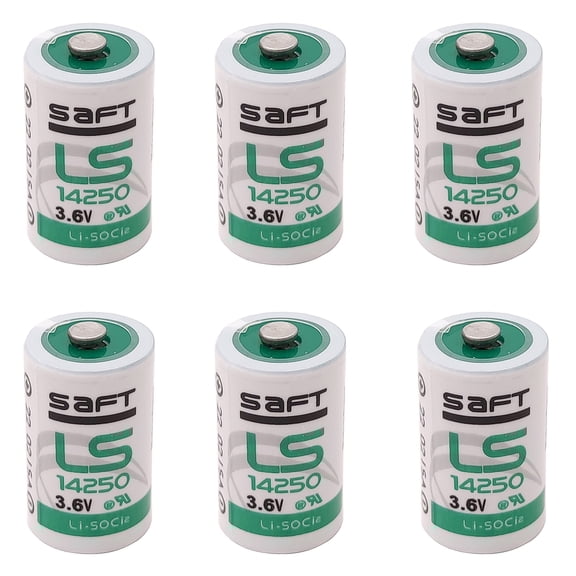 6 PCS 1/2AA LS14250 Battery 3.6V Lithium Battery  for SAFT Water Meter Electricity Meter Gas