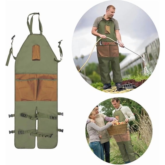 Garden Apron, Adjustable Apron, Apron With Pockets, Garden Apron Leg Protection with Oxford Cloth Material and Regulable Buckle - Used For Garden Work