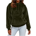 thumbnail image 5 of BRGZLK Pet Pouch Hoodies for Women Oversized Trendy Casual Solid Color Long Sleeve Loose Cozy Fleece Sweatshirts Puppy Carrier Holder Sweatshirt Army Green M, 5 of 8