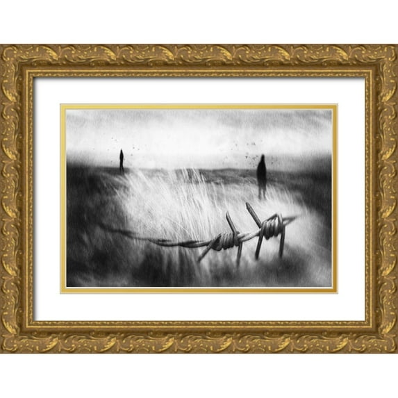 Davidsson, Gustav 14x11 Gold Ornate Wood Framed with Double Matting Museum Art Print Titled - The Sadness Will Last Forever