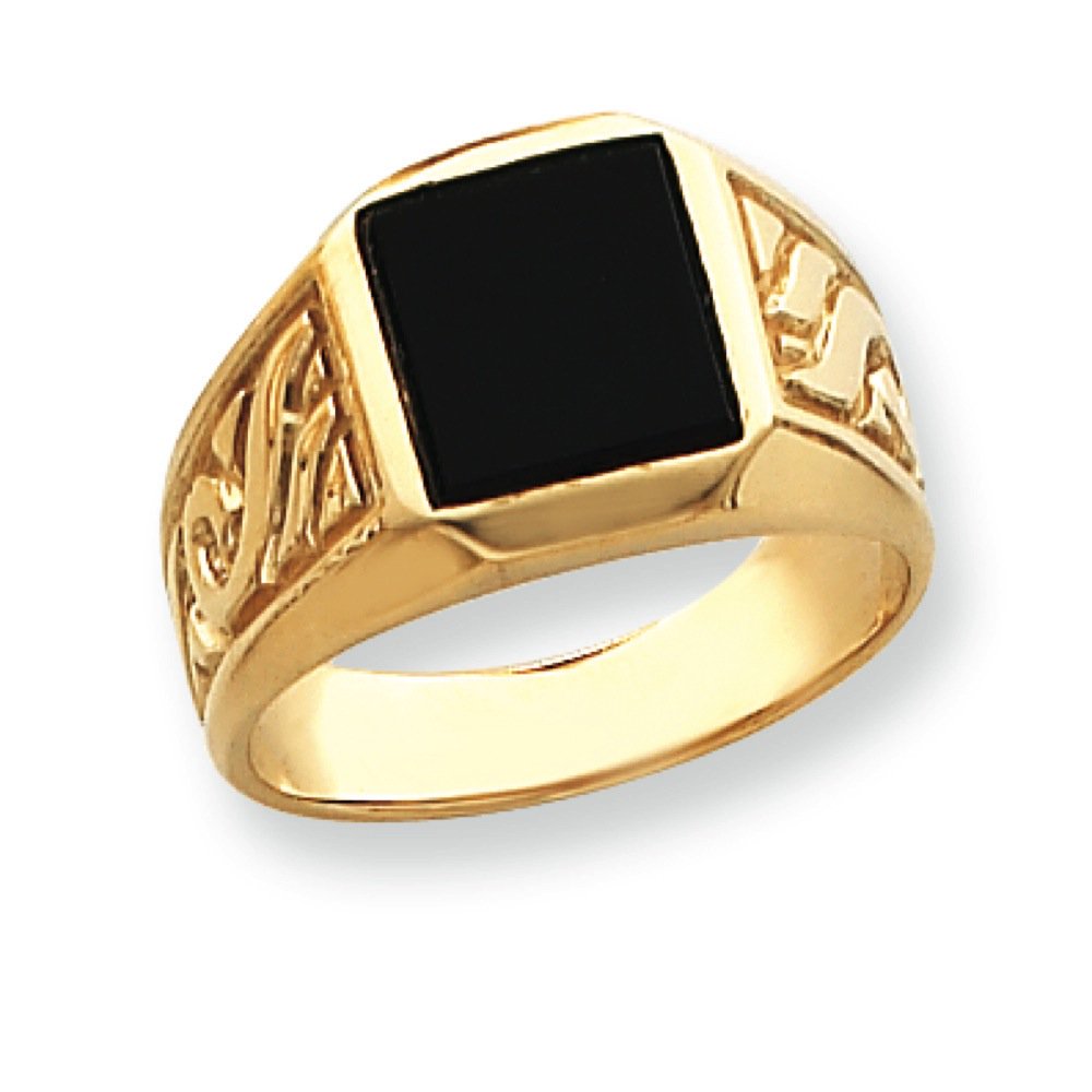 Jewelry 14k Gold Mens Onyx Ring