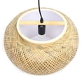 thumbnail image 5 of ANQIDI 23.5" Creative Retro Bamboo Chandelier Adjustable Chain Wicker Rattan Shades Hanging Light, 5 of 9