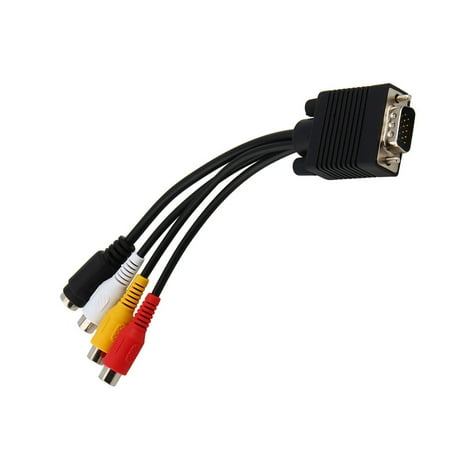 Home Electronics Av VGA SVGA to S Video 3 AV TV Adapter Converter Connector Cable for PC Laptop