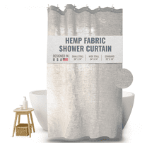Natural Hemp 70x74" Stall Shower Curtain - Natural fabric Leakproof curtain for luxury bathroom decor - White