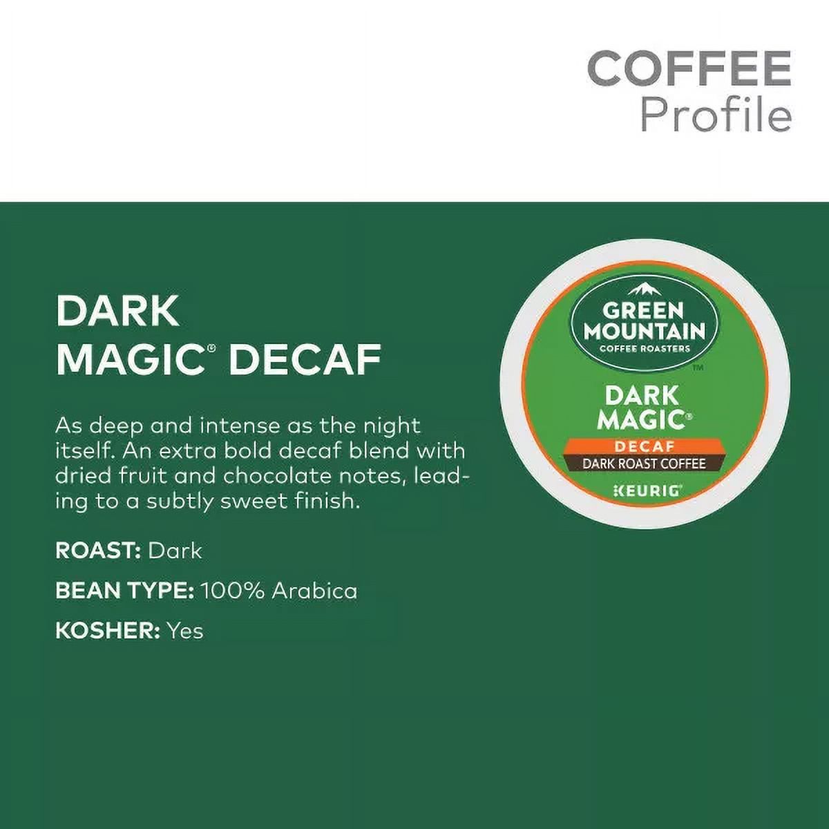 Green Mountain Coffee Dark Magic Decaf, 96 K-Cup Pod, Dark Roast