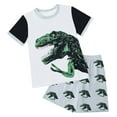thumbnail image 6 of Gibobby Toddler Baby Boy Dinosaur Summer Outfit Cute T-Shirt Shorts Set 6 12 18 Months 2T 3T 4T 5T 6T Summer Outdoor Clothes for kids(11-12 Years,White), 6 of 6