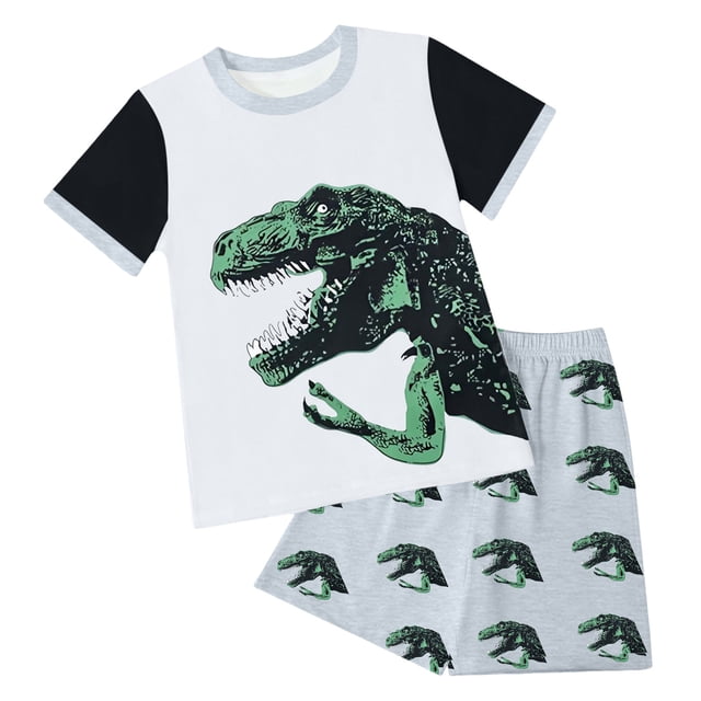 boys summer set Children's Summer Set Of Cartoon Print T Shirt And Shorts Breathable Children's .
