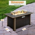 thumbnail image 2 of Serenelife Outdoor Rattan Propane Fire Pit Table with Glass Guard, Black, 2 of 8