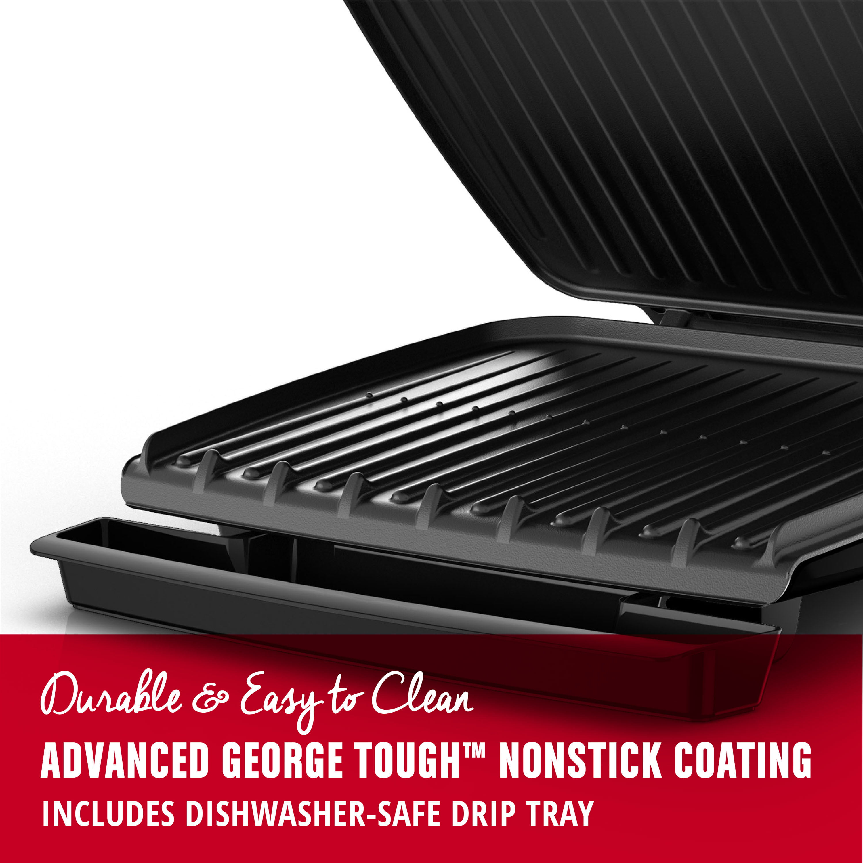 George Foreman Grill With Stand & Temperature Control Black Indoor