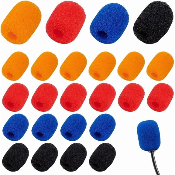 40 Pack Mini Microone Windscreen Microone Foam Cover 4 Colors Foam Pop Filter for Podcast Studio Live Stream Gaming Recording