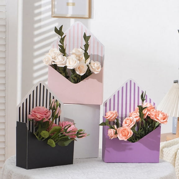 Dserhfy Valentine's Day Floral Envelope Box Florist Bouquet Packaging Box Flower Wrapping Paper Gift Bag Small Folding Envelop Gift Box for Mother's Day Wedding Birthday Party