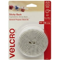 VELCRO Brand 5 Ft x 3/4 In  White Tape Roll with Adhesive  Cut Strips to Length  Sticky Back Hook and Loop Fasteners  Perfect for Home,  Office or Classroom