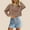 Khaki, variant on Womens Casual 3/4 Length Sleeves Tops Juniors Trendy Loose T-Shirts Teen Girls Crewneck Printed Cute Blouse Fashion Floral Graphic Tees Clothes,Pink,Small