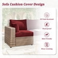 thumbnail image 4 of Pakunoda Outdoor Cushions Replacement, 8 Piece Sectional Cushion Fits 3-Seat, 4” Foam Deep Seat, for Patio Rattan Wicker Replacement Cushion, Liner&Cover, Burgundy, 4 of 7
