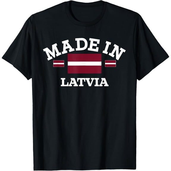 men and women can wear,Made In Latvia Latvian Flag T-Shirt