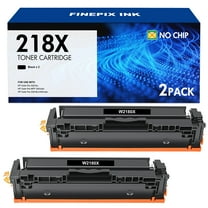 218X 218A Toner Cartridge No Chip 2-Pack Compatible for HP 218A 218X W2180A W2180X HP 3301fdw 3301sdw 3201dw 3301cdw Laserjet 3301 3201 Printer Ink Black