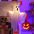 thumbnail image 2 of Halloween Decorations 19.6" Hanging Ghosts Light Up Kit Decor Warm LED Ghost Light Indoor Bedroom Wall Outdoor Fall Party Garden Patio Front Porch Yard Scary Cute Halloween Ghost Decor Gifts,5PCS, 2 of 4