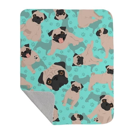 Fawn Pug Quilted Blanket 50x60 50 in x 60 in