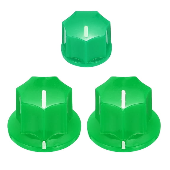 Effect Pedal Knob Set, 5/8" 13/32" Plastic Brass Electric Guitar Knobs,Green