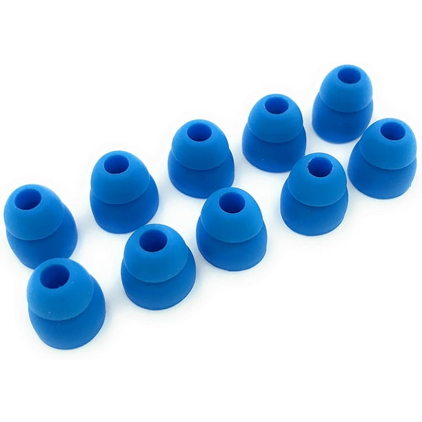 5 Pair Double Flange Earbud Headphones Replacement Silicone Ear Tips