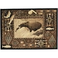 thumbnail image 2 of Handcraft Rugs Cabin Rug  Lodge, Cabin Nature and Animals Area Rug  Modern Southwestern Pattern Cabin Area Rug  Abstract, Chocolate/Beige-Bear Hunting Fish 8x10 feet, 2 of 7