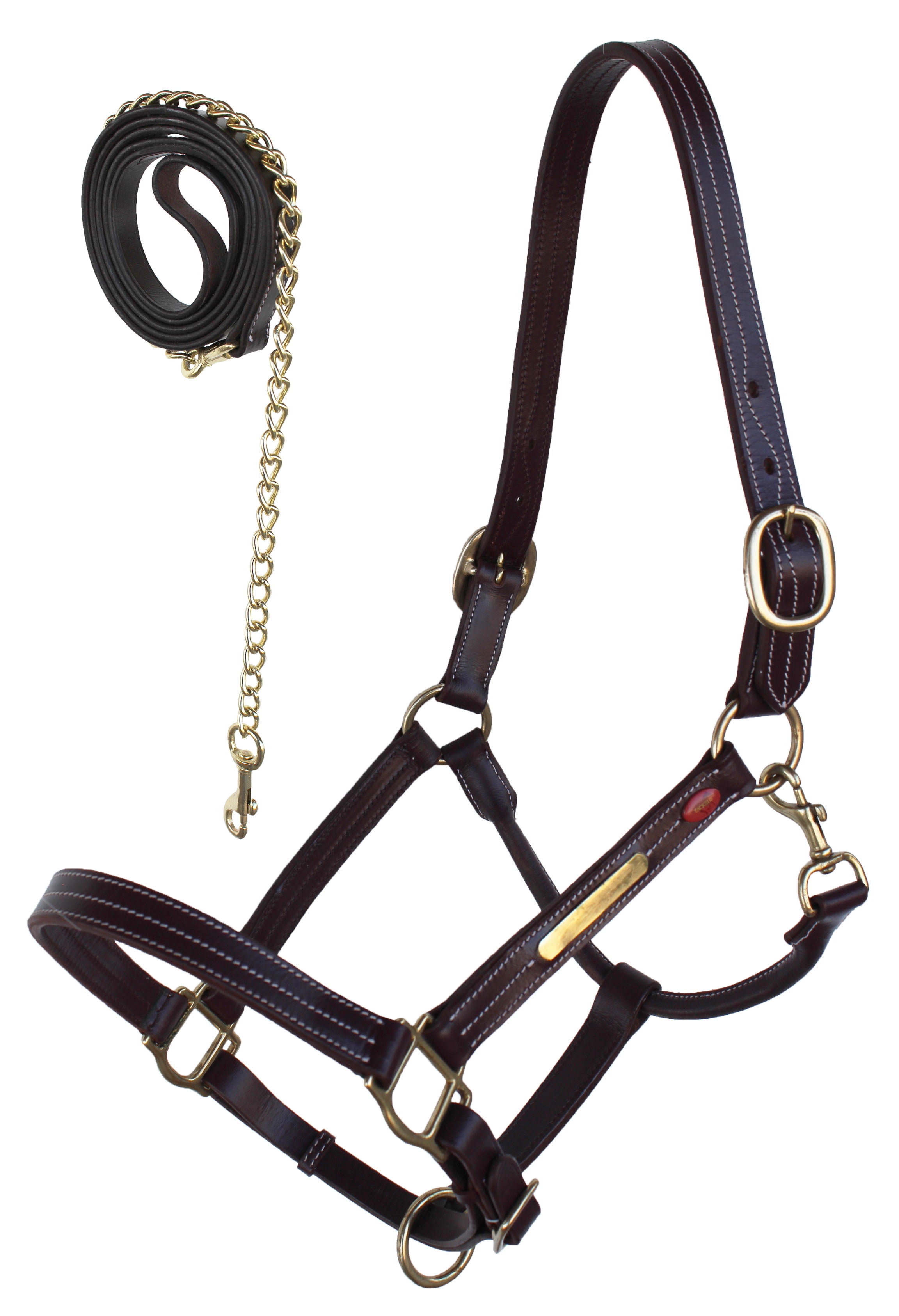 Triple Ply Leather Horse Halter w/ Brass Hardware 