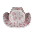 thumbnail image 2 of WEIGFI Kid Boys Girls Cowboy Hat Sun Cap Wide Brim Cap With Adjustable Chin Strap Animal Print Stage Performance Dress Up Casual Outdoor Summer Cute Beach Caps,Pink,5-10 Year, 2 of 7