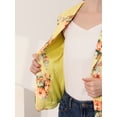 thumbnail image 5 of Chaqueta Tipo blazer Allegra K Informal con Solapa de Muesca Y Manga Larga Amarillo-Floral S, 5 of 5