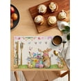 thumbnail image 3 of Placemat Easter Spring Flower Easter Egg Rabbit Kitchen Dining Table r Accessories 4/6pcs Heat Resistant Tableware Mat, 3 of 7
