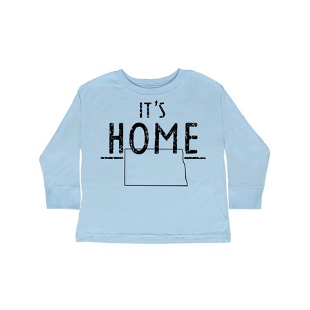 

Inktastic It s Home- State of North Dakota Outline Distressed Text Gift Toddler Boy or Toddler Girl Long Sleeve T-Shirt