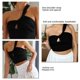 thumbnail image 2 of Camiseta sin mangas con un solo hombro para mujer, chaleco plisado sin mangas, ajustado, ajustado, de verano, 2 of 7