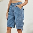 thumbnail image 6 of HTNBO Ripped Jean Shorts for Women - High Waisted Pull on Denim Shorts, 6 of 8
